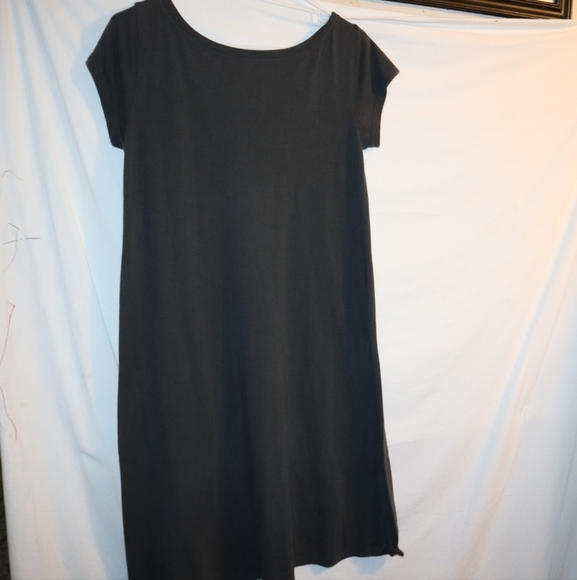 Eileen Fisher Cotton Blend Grey Black Dress - Picture 6 of 11